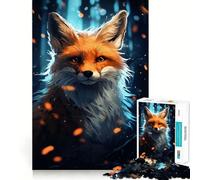 Puzzle da 1000 pezzi con volpe rossa nella foresta per adulti, gioco intelligente e rilassante, con un motivo divertente da assemblare, un regalo prezioso (38x52cm)