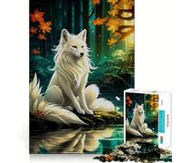 Puzzle da 1000 pezzi con volpe Sakura Kitsune per adolescenti, ideale per rafforzare la memoria e il legame familiare, con bordi precisi e un regalo pensato con cura (38x26cm)