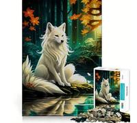 Puzzle da 1000 pezzi con volpe Sakura Kitsune per adolescenti, stimola la memoria, rilassante, taglio premium, sorpresa di compleanno (50x75cm)
