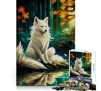 Puzzle da 1000 pezzi con volpe Sakura Kitsune per adolescenti, stimola la memoria, rilassante, taglio premium, sorpresa di compleanno (50x75cm)