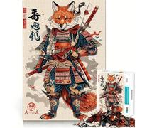 Puzzle da 1000 pezzi con volpe samurai per ragazzi, gioco intelligente di gruppo, immagine da assemblare, decorazione da parete (38x52cm)