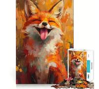 Puzzle da 1000 pezzi con volpe sorridente e felice, ideale per adolescenti, un gioco di esercizi mentali e relax, perfetto per creare la lista dei desideri di Babbo Natale 50x75cm