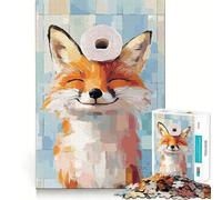 Puzzle da 1000 pezzi con volpe sorridente e rotolo di carta igienica per adolescenti, ideale per migliorare la memoria, rilassare la mente e creare opere d'arte di alta qualità 38x52cm