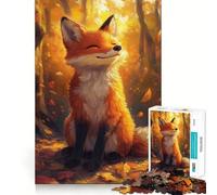 Puzzle da 1000 pezzi con volpe sorridente, gioco per adulti, esercizio mentale, divertimento condiviso, taglio di precisione, opera d'arte da esporre 50x75cm