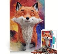 Puzzle da 1000 pezzi con volpe sorridente in stile cartone animato, ideale per adolescenti, per migliorare la memoria, calmare la mente e creare un'opera d'arte nitida e da collezione 50x75cm