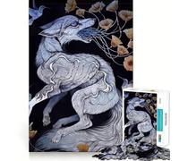 Puzzle da 1000 pezzi con volpe surreale, fiori e colibrì per adolescenti, gioco intelligente per il relax, assemblaggio di modelli, lista dei desideri di Babbo Natale 38x52cm