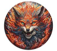 Puzzle da 1000 pezzi con volpi animali, rotondo, per adulti, attività educativa per lo sviluppo delle abilità cognitive (67,5x67,5cm)