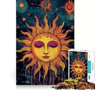 Puzzle da 1000 pezzi con volto celeste e sole,bordi lisci,gioco creativo,giocattolo per momenti di relax,regalo di compleanno divertente (50x75cm)