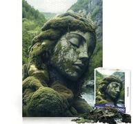 Puzzle da 1000 pezzi con volto di pietra nella natura, ideale per ragazzi, per migliorare la memoria, per un relax divertente e creativo Pezzo da collezione con taglio netto 38x52cm