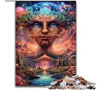 Puzzle da 1000 pezzi con volto psichedelico per adolescenti, interessante strumento per ridurre lo stress e favorire l'interazione genitore-figlio (50x75cm)