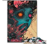Puzzle da 1000 pezzi con volto psichedelico per adolescenti, interessante strumento per ridurre lo stress e favorire l'interazione genitore-figlio (50x75cm)