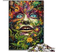 Puzzle da 1000 pezzi con volto psichedelico per adulti e ragazzi, perfetto per le serate di gioco, giocattolo colorato da regalare a casa (50x75cm)