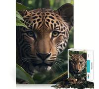 Puzzle da 1000 pezzi con volto realistico di giaguaro, ideale per ragazzi, gioco di logica e relax, decorazione murale con bordi precisi (38x26cm)