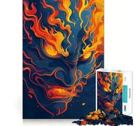 Puzzle da 1000 pezzi con Yokai Oni infuocati,taglio premium,gioco per lo sviluppo della mente,divertimento e pace,regalo di compleanno (38x52cm)