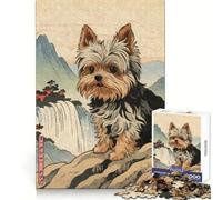 Puzzle da 1000 pezzi con Yorkshire Terrier, Giappone, per adulti, ideale per allenare la memoria, per un'attività rilassante e senza sforzo, perfetto per le vacanze (38x52cm)