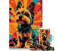 Puzzle da 1000 pezzi con Yorkshire Terrier in stile Pop Art per ragazzi,stimolante per le capacità cognitive,con incastro sicuro e pezzi che non si staccano,un modo coinvolgente per passare