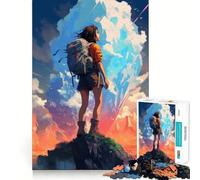 Puzzle da 1000 pezzi con zaino anime a tema escursionismo,ideale per sviluppare la memoria,con bordi lisci e incastri perfetti Un modo divertente per riempire le ore vuote (38x52cm)