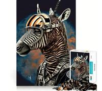 Puzzle da 1000 pezzi con zebra astronauta per adulti,gioco di memoria e concentrazione,incastro perfetto,compatto e divertente per il tempo libero in famiglia (50x75cm)