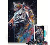 Puzzle da 1000 pezzi con zebra da dipingere divertimento e allenamento mentale,pezzi che si incastrano perfettamente,hobby affascinante per i momenti di svago (38x52cm)