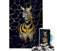 Puzzle da 1000 pezzi con zebra dorata poster artistico attività divertenti da fare in casa decorazione per la casa giochi educativi adatti a persone dai 14 anni in su 38x52cm
