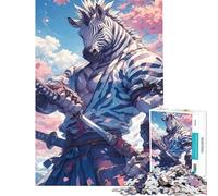 Puzzle da 1000 pezzi con zebra samurai e katana gioco per famiglie sfida per l'intelligenza giocattolo avvincente ottimo regalo per compleanni (dimensioni 38x52cm)