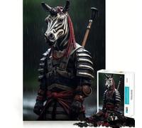 Puzzle da 1000 pezzi con zebra samurai per adulti, gioco di logica e svago, bordi lisci, regalo stagionale (50x75cm)