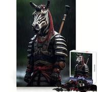 Puzzle da 1000 pezzi con zebra samurai per adulti, gioco di logica e svago, bordi lisci, regalo stagionale (50x75cm)