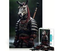 Puzzle da 1000 pezzi con zebra samurai per ragazzi, gioco di logica e abilità, rilassante, taglio preciso, regalo di Natale (38x52cm)