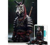 Puzzle da 1000 pezzi con zebra samurai per ragazzi, gioco di logica, leggero e rilassante, taglio liscio, decorazione da parete (38x26cm)