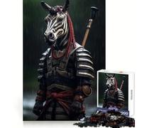 Puzzle da 1000 pezzi con zebra samurai per ragazzi, gioco di logica, leggero e rilassante, taglio liscio, decorazione da parete (38x26cm)