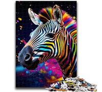 Puzzle da 1000 pezzi con zebre colorate per adolescenti e adulti, per giochi educativi, giocattoli, decorazioni per la casa e regali unici (50x75cm)