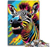 Puzzle da 1000 pezzi con zebre colorate per adolescenti, gioco stimolante, ideale come regalo per tutta la famiglia (38x26cm)