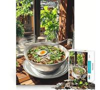 Puzzle da 1000 pezzi con zuppa di noodle e uovo per adulti, gioco interattivo per la casa, taglio preciso, decorazione da parete (50x75cm)