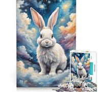 Puzzle da 1000 pezzi "Coniglietto in Paradiso", gioco rompicapo, regalo di compleanno, con pezzi completamente ad incastro di forma casuale, 50x75cm