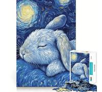 Puzzle da 1000 pezzi "Coniglietto nella notte stellata" per adulti, gioco stimolante per la mente, ideale per il gioco di gruppo, con incisioni chiare e un regalo delizioso 38x26cm