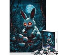 Puzzle da 1000 pezzi,coniglietto pasquale insanguinato,giocattoli antistress,ottimo regalo per giochi impossibili,allena il tuo cervello e le tue mani,dimensioni 38x26cm