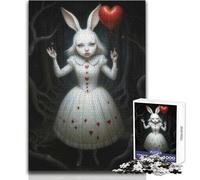 Puzzle da 1000 pezzi, Coniglio Bianco con Palloncino a Cuore, ispirato ad Alice nel Paese delle Meraviglie Un modo rilassante per riempire il tempo libero Giocattolo da gioco con taglio preciso