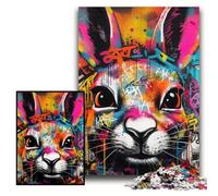 Puzzle da 1000 pezzi "Coniglio Graffiti" Puzzle Impossibile per Adulti 26x38cm per Adolescenti e Famiglie, Decorazione Fai da Te Perfetta e Sfida Rompicapo