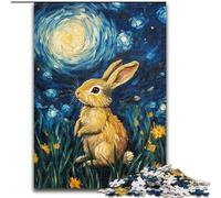 Puzzle da 1000 pezzi Coniglio sotto il cielo notturno Puzzle da 1000 pezzi per adulti,regalo di Natale per adolescenti,riduzione dello stress, fantastico per la famiglia (26x38cm)