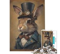 Puzzle da 1000 pezzi - Coniglio Steampunk giocattolo educativo gioco impossibile ideale per passare il tempo in casa o come regalo di compleanno (dimensioni 38x26cm)