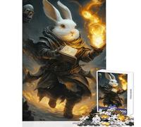 Puzzle da 1000 pezzi Coniglio Stregone Decorazione per la casa Giocattoli Ottimo regalo per giochi Gioco pratico Lista dei desideri con Babbo Natale Dimensioni 38x52cm