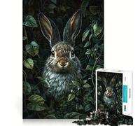 Puzzle da 1000 pezzi "Coniglio tra le foglie" per ragazzi, gioco di logica fine, divertimento rilassante, decorazione da parete con bordi puliti (38x52cm)