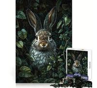 Puzzle da 1000 pezzi "Coniglio tra le foglie" per ragazzi, gioco di logica fine, divertimento rilassante, decorazione da parete con bordi puliti (38x52cm)