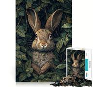 Puzzle da 1000 pezzi Coniglio tra le foglie per ragazzi, gioco intelligente per interni, taglio preciso, (38x26cm)