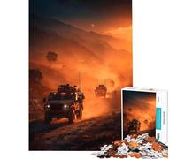 Puzzle da 1000 pezzi Convoglio militare in un paesaggio desertico Sfida per l'intelligenza Giocattolo coinvolgente Gioco pratico Regalo di compleanno Regalo per l'amico segreto (Dimensioni 75x50cm)