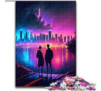 Puzzle da 1000 pezzi Coppia con paesaggio lacustre in legno, rompicapo ad alta difficoltà per adolescenti, 50x75cm, Natale o compleanni