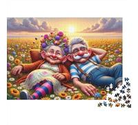 Puzzle da 1000 pezzi "Coppia di anziani che si rilassa" - Gioco educativo per adulti - Bellissima decorazione - Sfida di alta difficoltà - Regalo di compleanno - 70x50cm
