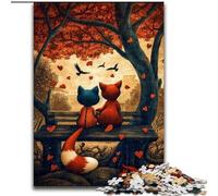 Puzzle da 1000 pezzi "Coppia di volpi" per adulti e adolescenti, aiuta il cervello a esercitare i giocattoli avvincenti per coltivare la pazienza, decorazione perfetta (50x75cm)
