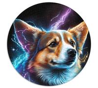 Puzzle da 1000 pezzi "Corgi Dog" Puzzle rotondo da 1000 pezzi per adulti Perfetto per adolescenti e arredamento per la casa 67,5x67,5 cm