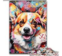 Puzzle da 1000 pezzi "Corgi Graffiti Impossible" per adulti, ideale per compleanni, feste e occasioni speciali (dimensioni 26x38cm)